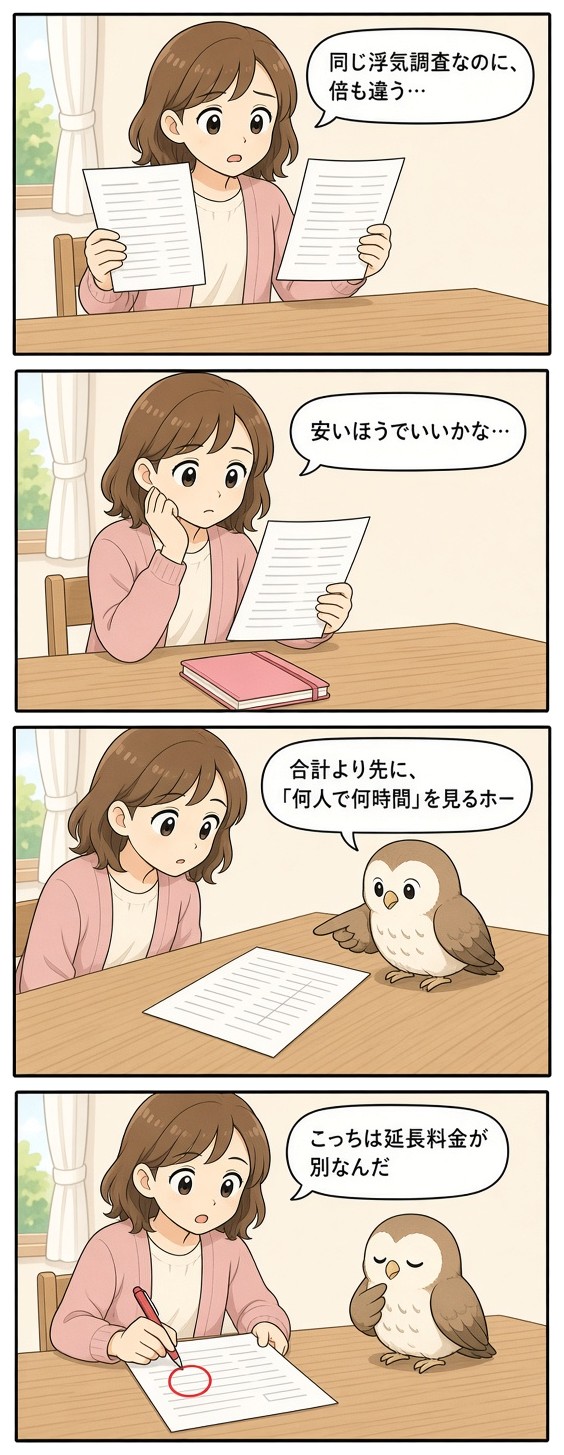 漫画『ゆりの一週間』「2枚の見積書」