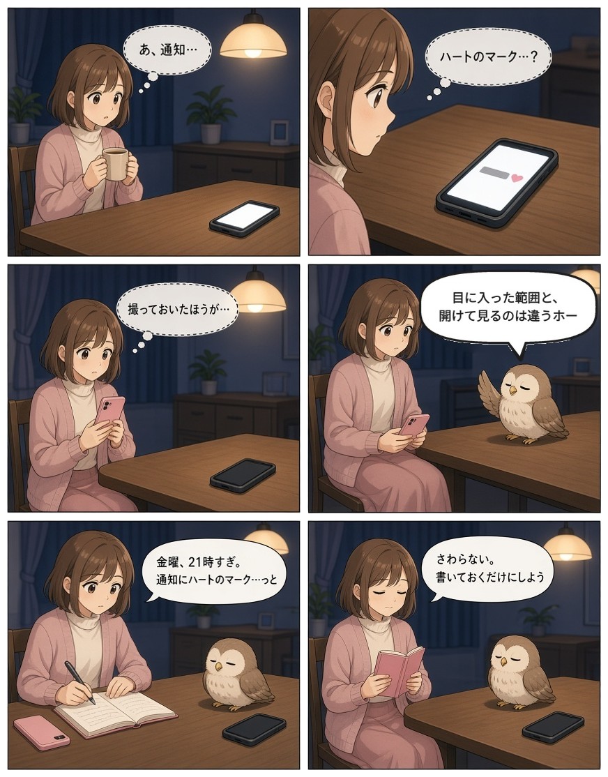 漫画『ゆりの一週間』「通知に見えた一文」